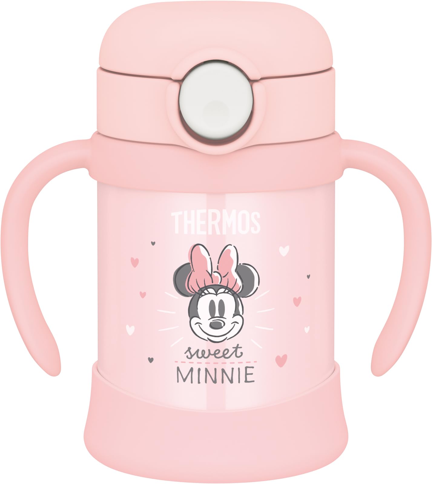 Thermos Vacuum Baby Straw Mug 250Ml Pastel Pink Minnie Mouse Insulated
