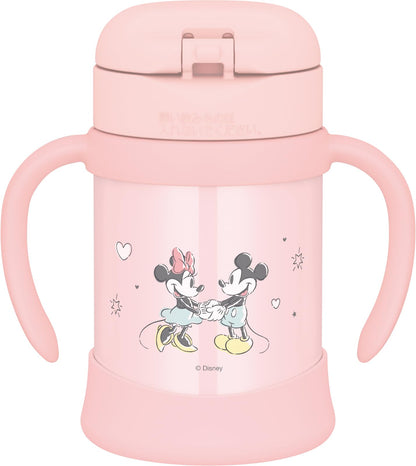 Thermos Vacuum Baby Straw Mug 250Ml Pastel Pink Minnie Mouse Insulated