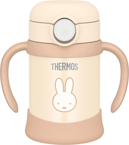 Thermos Miffy Vacuum Baby Straw Mug 250Ml Cream with Spout for Cold Drinks