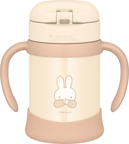 Thermos Miffy Vacuum Baby Straw Mug 250Ml Cream with Spout for Cold Drinks