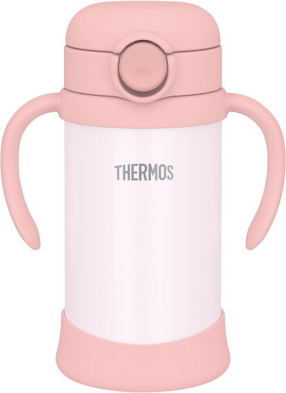 Thermos Baby Straw Mug 350Ml Peach Insulated Vacuum Cup