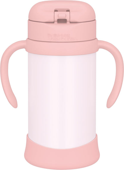 Thermos Baby Straw Mug 350Ml Peach Insulated Vacuum Cup
