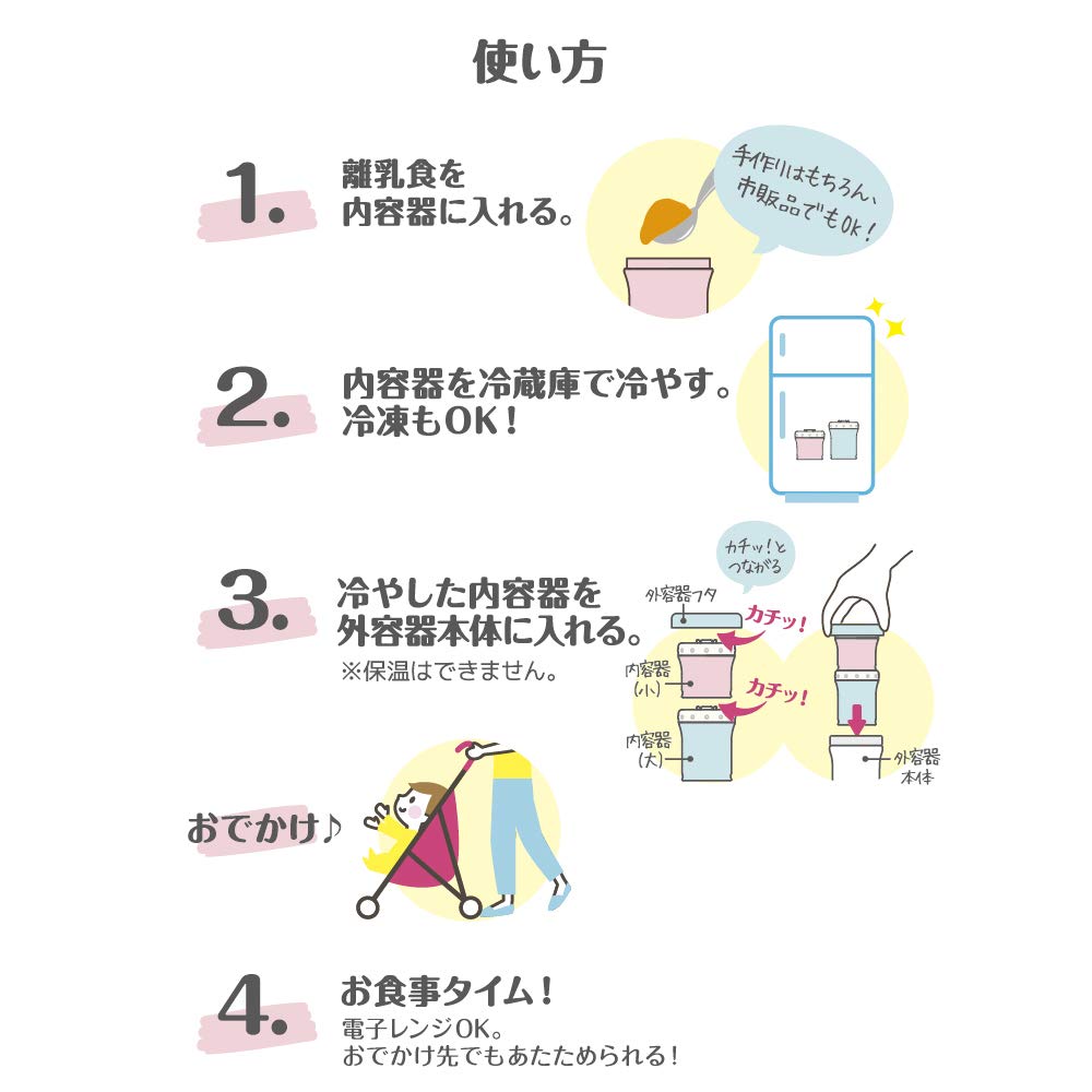 Thermos Blue Vacuum Flask Baby Food Case Set 130ml and 90ml - JBW-240