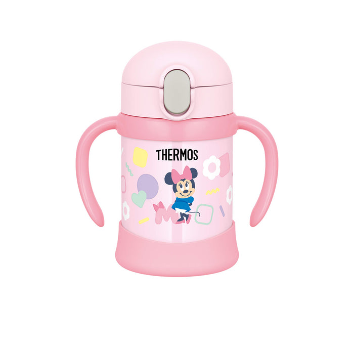 Thermos Minnie 250ml Vacuum Flask Baby Straw Mug in Pink Fjl-250Ds