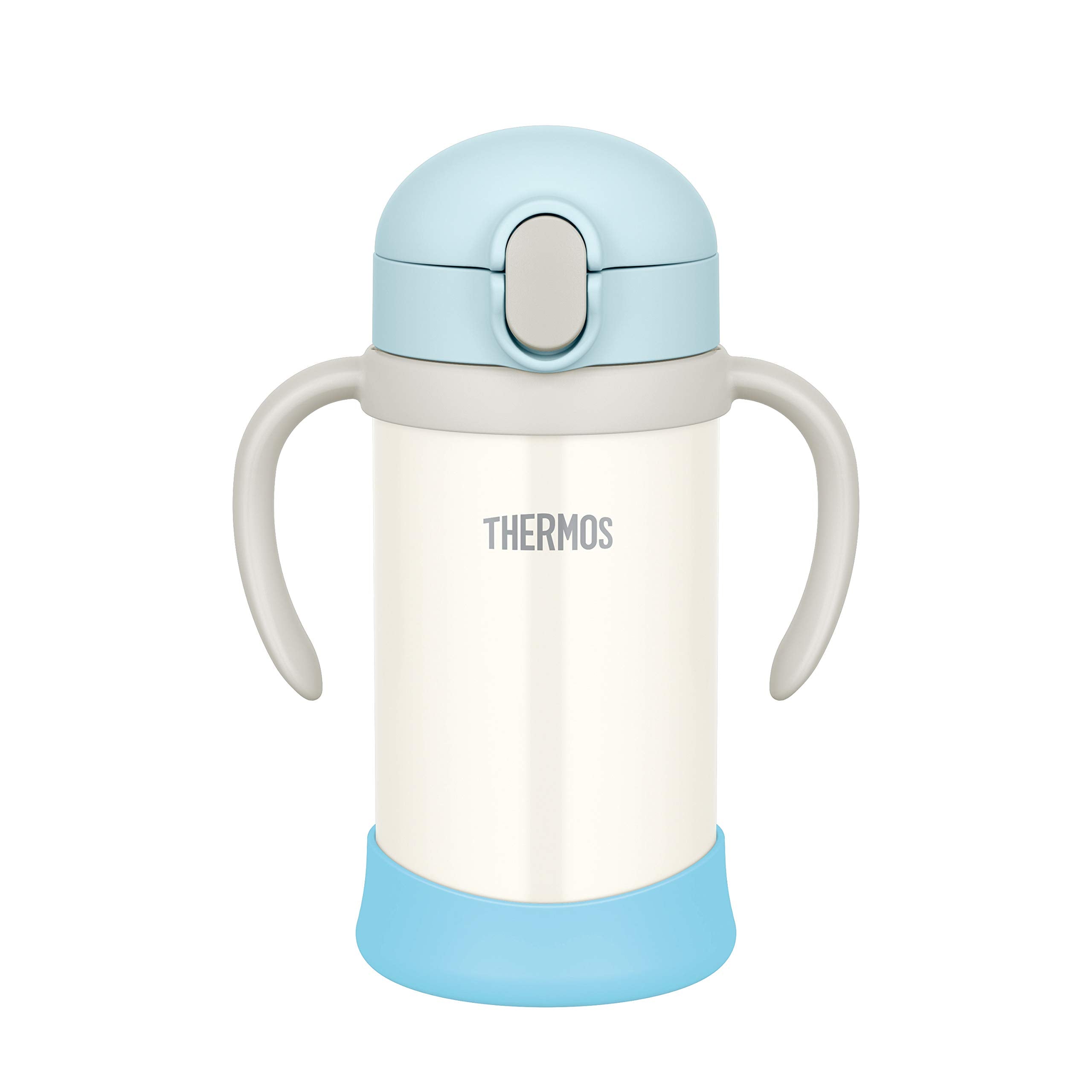 Thermos 350ml Vacuum Flask Baby Straw Mug in Blue and White