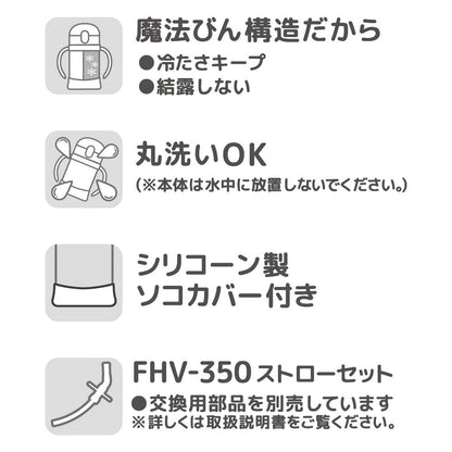 Thermos 350ml Vacuum Flask Baby Straw Mug in Blue and White