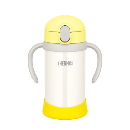 Thermos 350ml Baby Straw Mug - Vacuum Flask in Yellow White