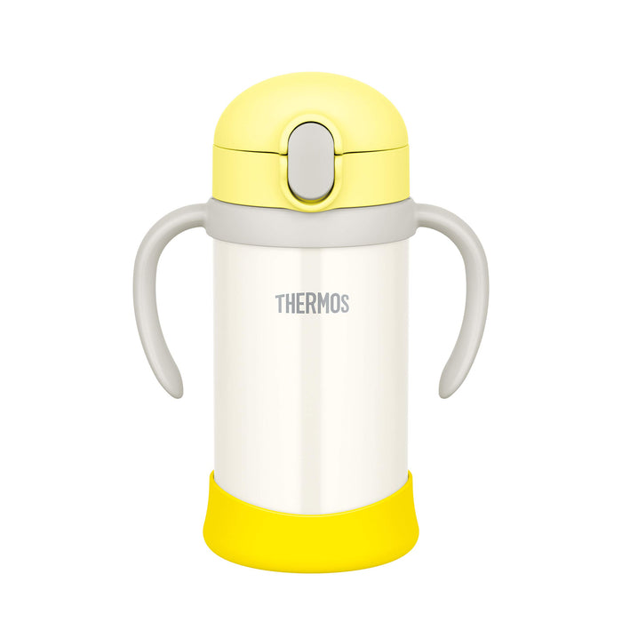 Thermos 350ml Baby Straw Mug - Vacuum Flask in Yellow White