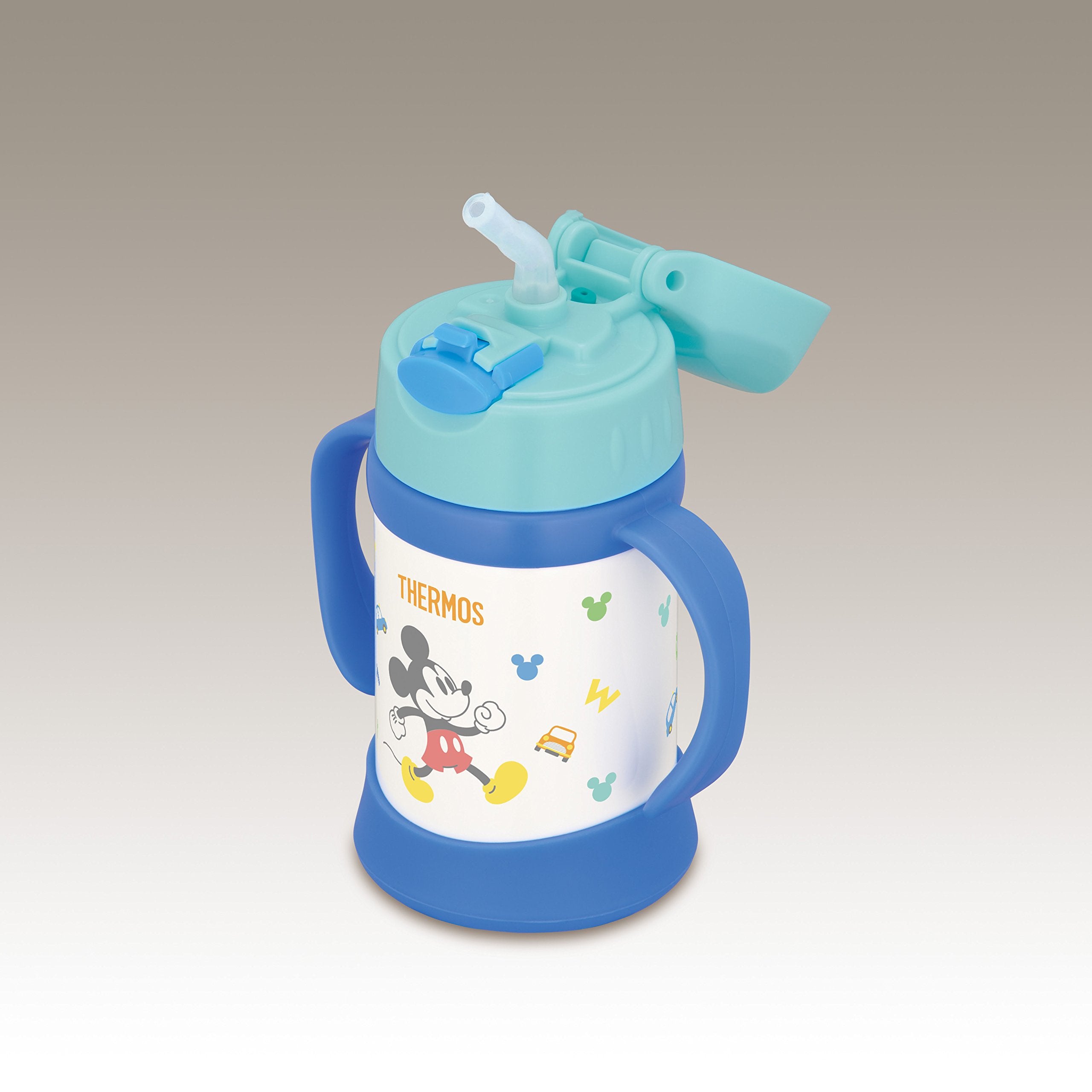 Thermos Mickey Light Blue Vacuum Insulated Baby Straw Mug for 9 Months and Up