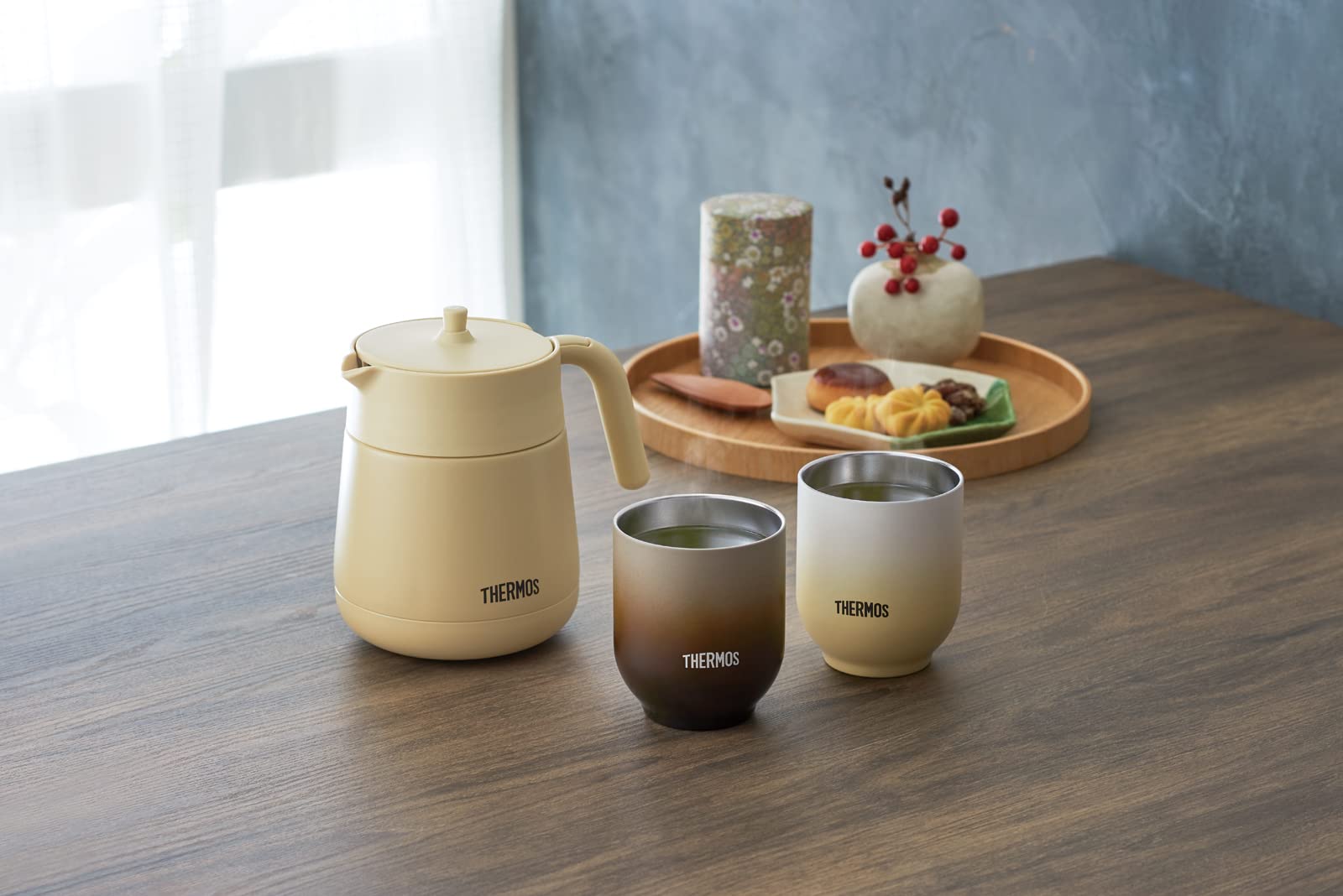 Thermos Jdt-300 Vacuum Insulated 300ml Beige Teacup