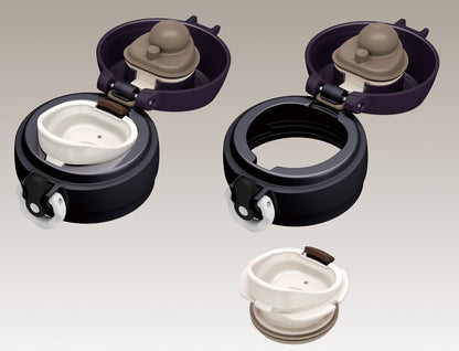 Thermos 0.6L Deep Purple Vacuum-Insulated Mobile Mug - One-Touch Open Type