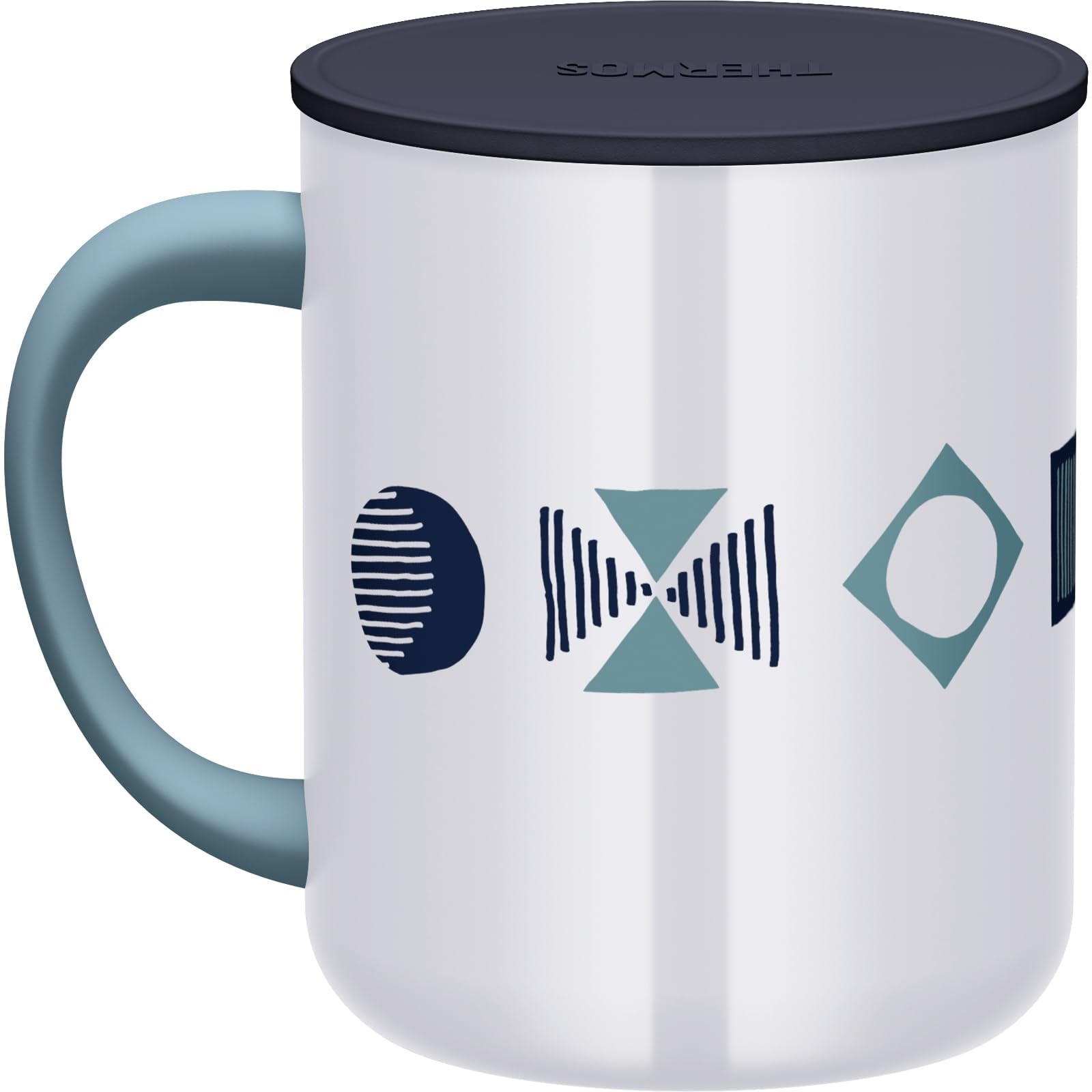 Thermos Brand Navy Pattern 450ml Vacuum Insulated Mug Jdg-452Ltd Nv-Ptn