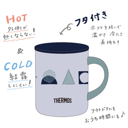 Thermos Brand Navy Pattern 450ml Vacuum Insulated Mug Jdg-452Ltd Nv-Ptn