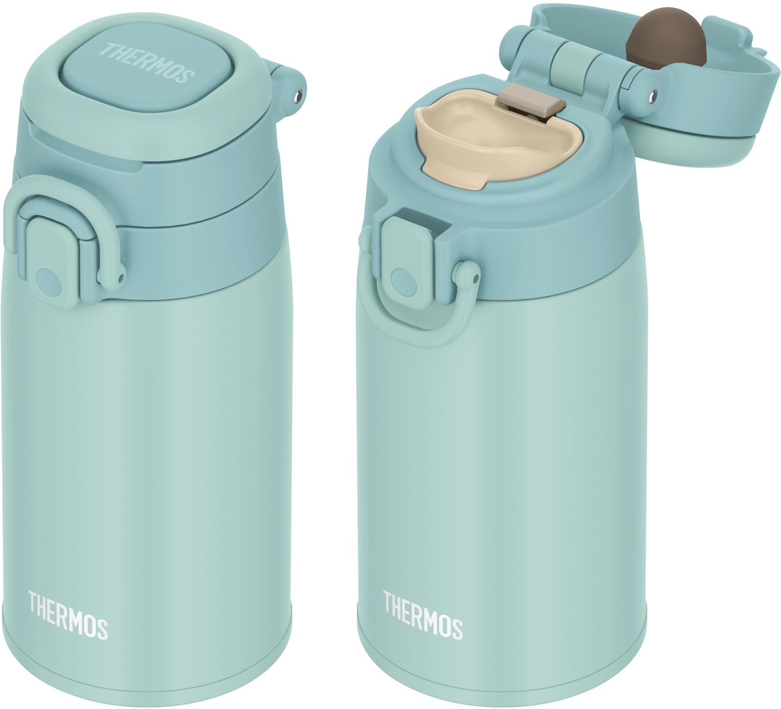Thermos 400ml Mint Blue Vacuum Insulated Portable Mug with Carry Loop