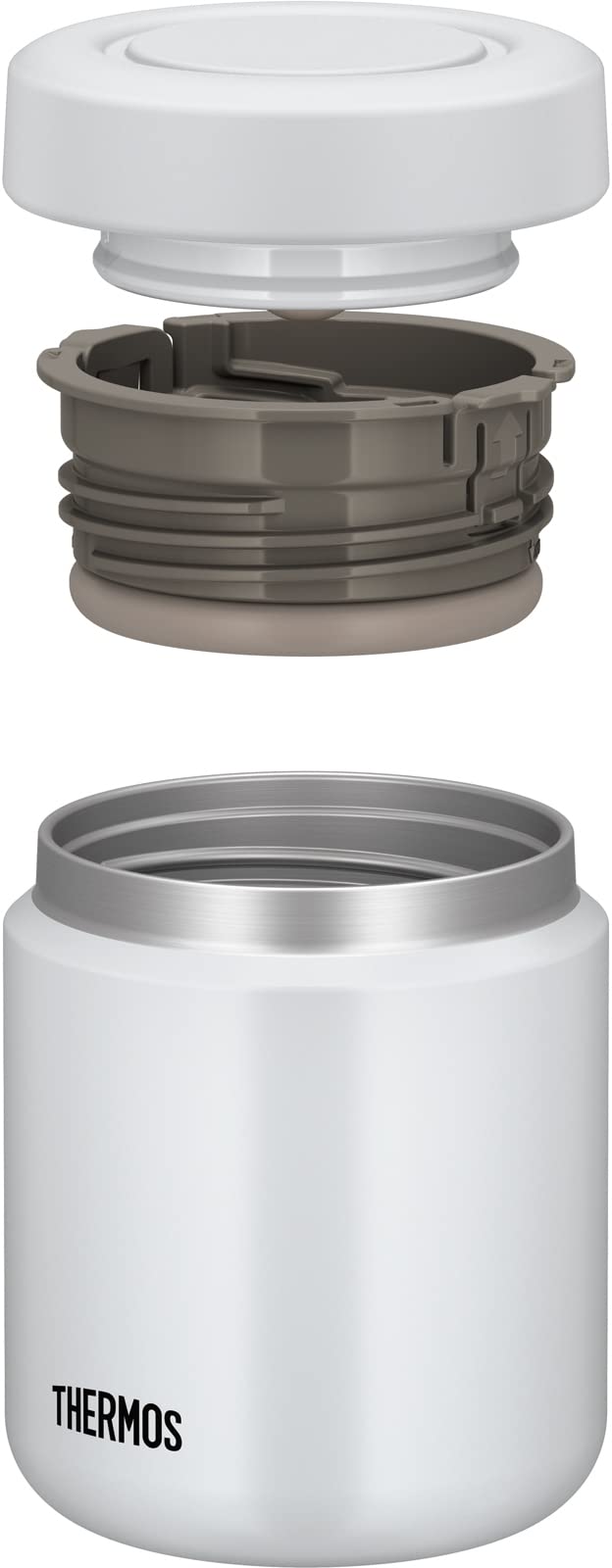 Thermos 300ml White Gray Vacuum Insulated Soup Jar - Easy-to-Clean Standard Model JBR-301 WHGY