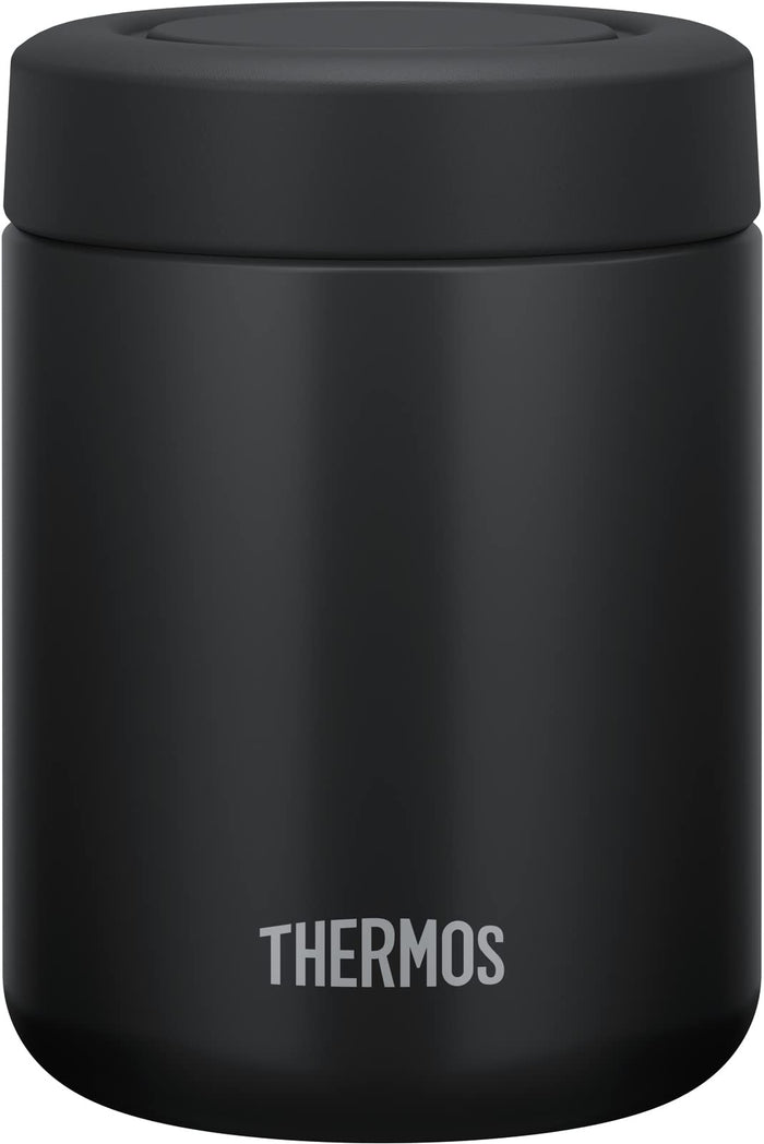 Thermos 500ml Black Vacuum Insulated Soup Jar Easy Clean Gentle Round Mouth - JBR-501 BK