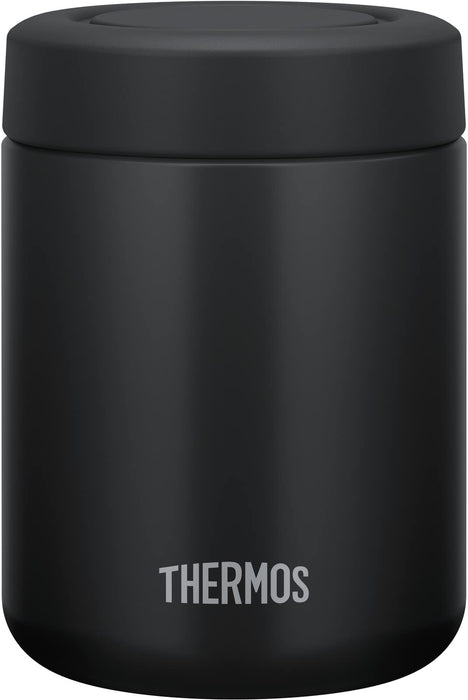 Thermos 500ml Black Vacuum Insulated Soup Jar Easy Clean Gentle Round Mouth - JBR-501 BK