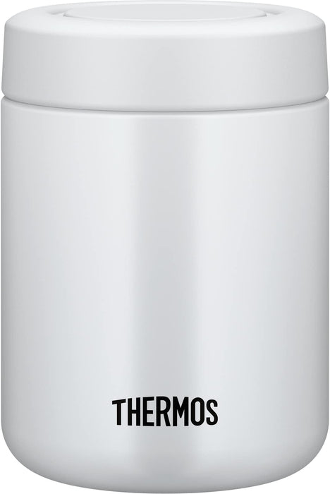 Thermos 500ml Vacuum Insulated Soup Jar White Gray Standard Model Hot/Cold Easy Clean Round Mouth JBR-501 WHGY