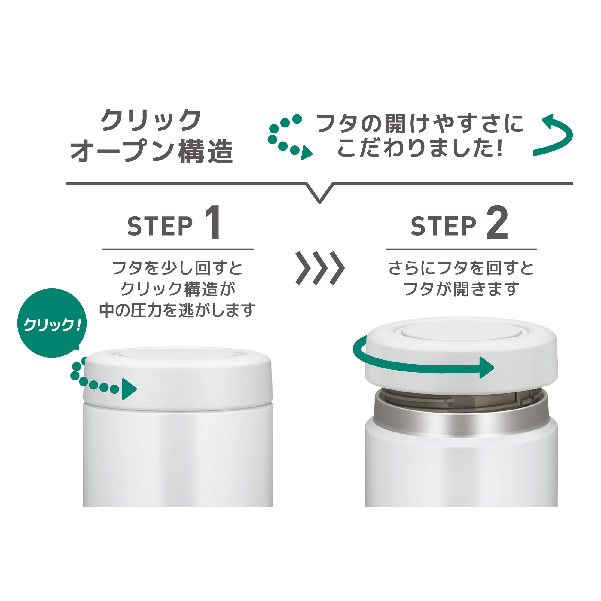 Thermos 500ml Vacuum Insulated Soup Jar White Gray Standard Model Hot/Cold Easy Clean Round Mouth JBR-501 WHGY