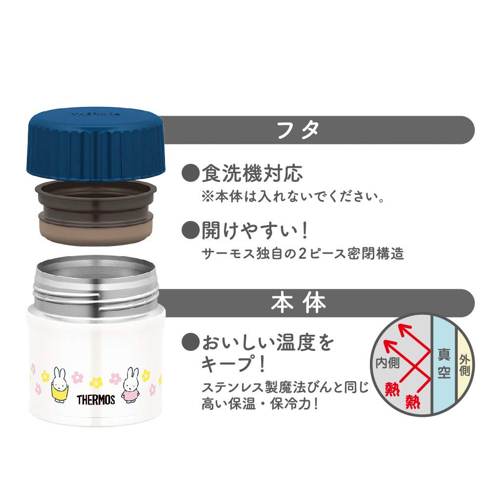 Thermos Miffy Navy Pink 300Ml Vacuum Insulated Soup Jar Jbu-300B Nv-P