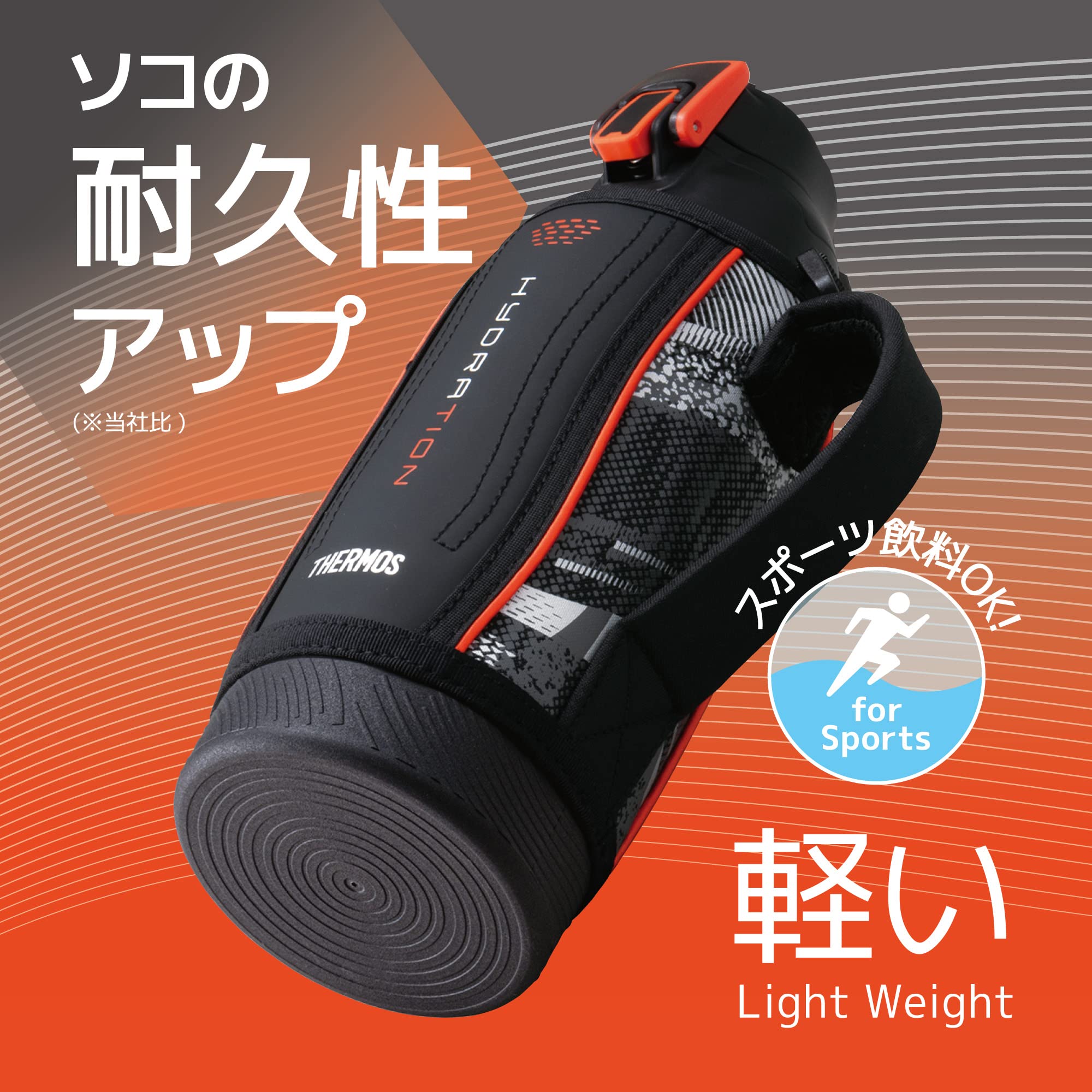 Thermos Valencia 0.8L Cold-Only Vacuum Insulated Black Sports Bottle Fht-802F Bkv