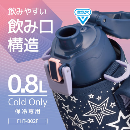 Thermos 0.8L Navy Peach Vacuum Insulated Sports Bottle for Cold Storage FHT-802F NVPC