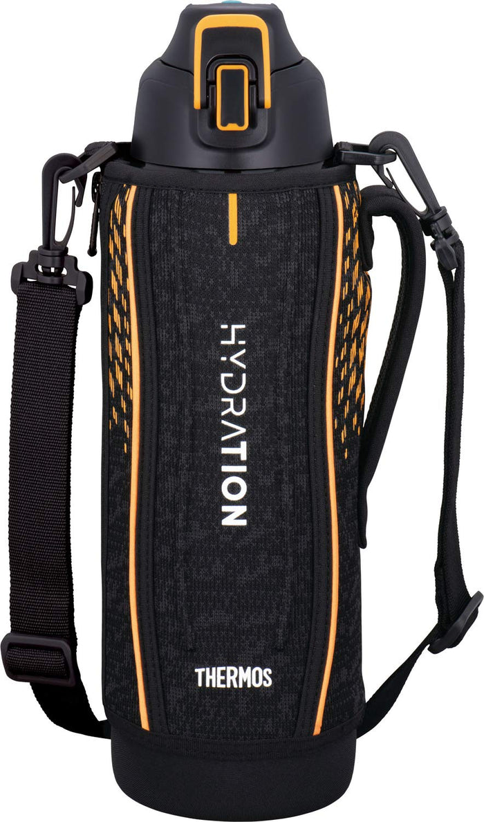 Thermos 1.5L Vacuum Insulated Sports Bottle Black Orange Cold Storage - Fht-1501F Bkor