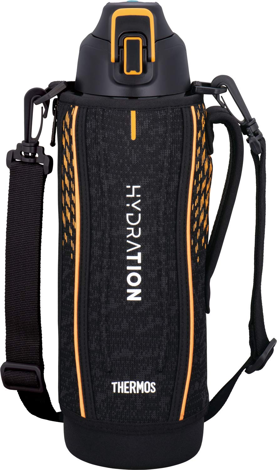 Thermos 1.5L Vacuum Insulated Sports Bottle Black Orange Cold Storage - Fht-1501F Bkor