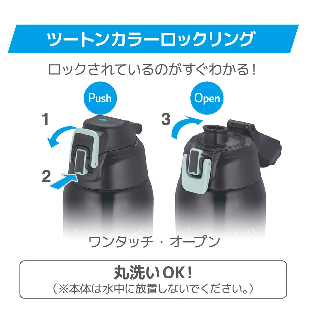 Thermos Black Star 1.5L Vacuum Insulated Sports Bottle for Cold Storage Fht-1501F Bkst