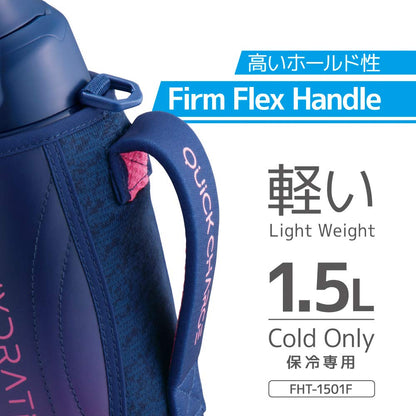 Thermos Fht-1501F Nv-P 1.5L Navy Pink Vacuum Insulated Sports Bottle For Cold Storage