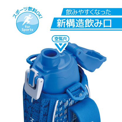 Thermos 1L Blue Silver Vacuum Insulated Sports Bottle for Cold Storage - Fht-1001F Blsl