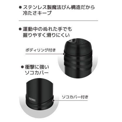 Thermos 1L Matte Black Vacuum Insulated Sports Bottle for Cold Storage - FJC-1001 MTBK