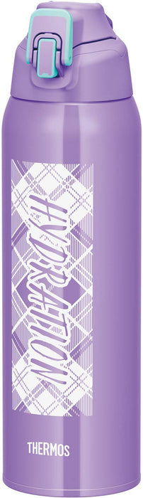 Thermos FHT-1500F PL-CH 1.5L Vacuum Insulated Purple Check Sports Bottle