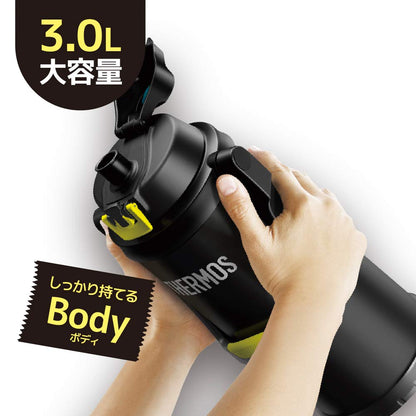 Thermos 3L Sports Jug - Vacuum Insulated Black Yellow - Model Ffv-3000 Bky
