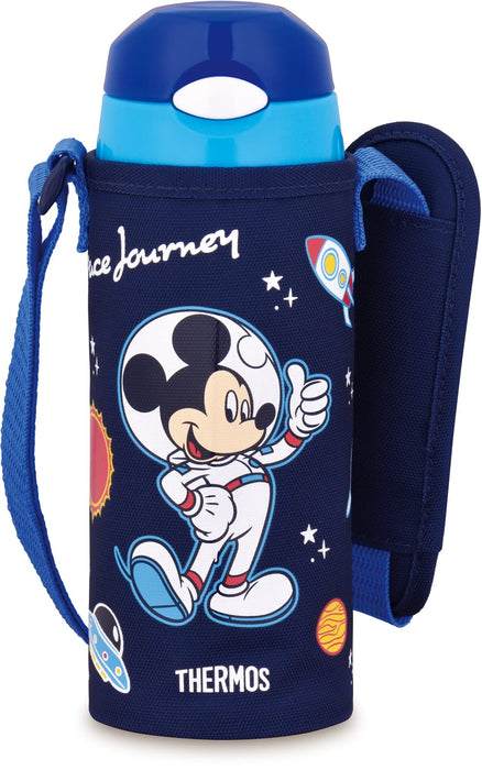 Thermos 400ml Mickey Navy Blue Vacuum Insulated Straw Bottle for Kids Cold Storage School/Kindergarten Use