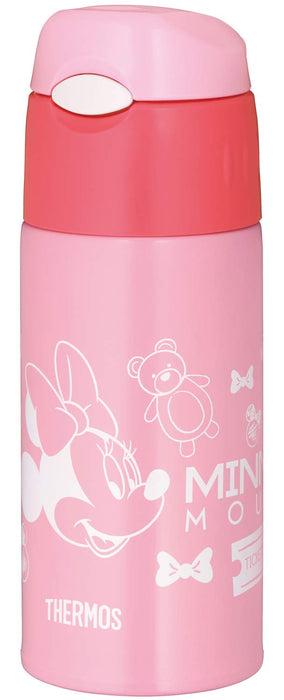 Thermos Minnie Pink Coral 400Ml Vacuum Insulated Straw Bottle for Cold Storage - FHL-402FDS PK-C