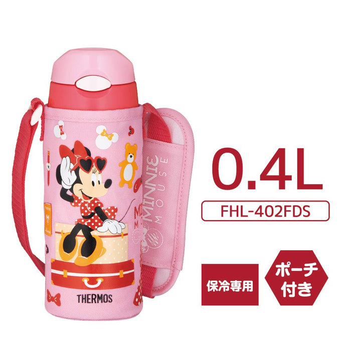 Thermos Minnie Pink Coral 400Ml Vacuum Insulated Straw Bottle for Cold Storage - FHL-402FDS PK-C