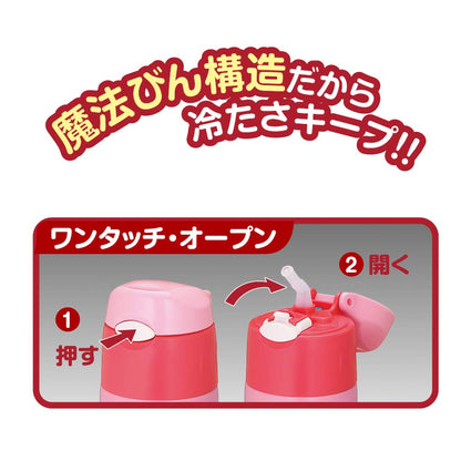 Thermos Minnie Pink Coral 400Ml Vacuum Insulated Straw Bottle for Cold Storage - FHL-402FDS PK-C