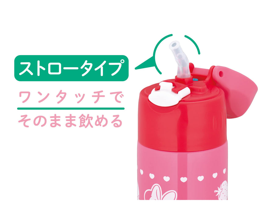 Thermos Minnie Strawberry Pink Vacuum Insulated Straw Bottle 400ml for Kids Cold Storage Only Fhl-403Fds Sbp