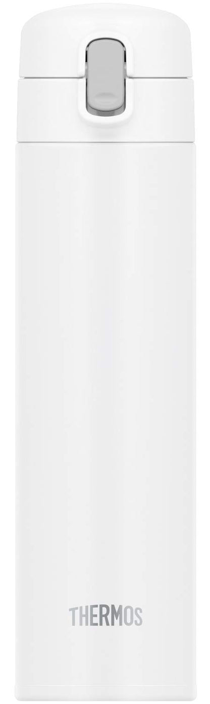 Thermos White 450ml Vacuum Insulated Cold Storage Straw Bottle Fjm-450