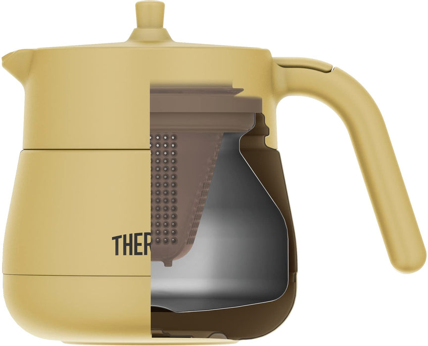 Thermos 450Ml Vacuum Insulated Teapot With Strainer Beige - Tte-450