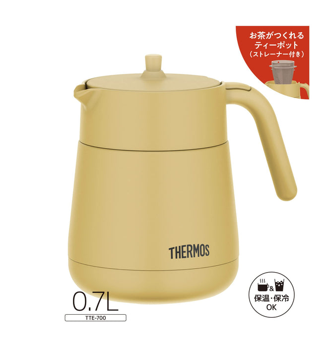 Thermos TTE-700 Be Vacuum Insulated 700ml Beige Teapot with Strainer