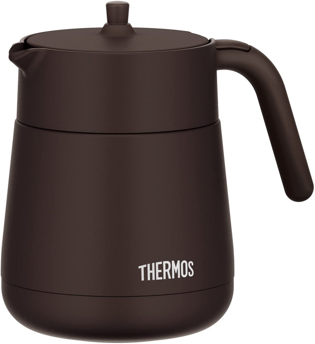 Thermos Vacuum Insulated 700ml Brown Teapot with Strainer - TTE-700 BW