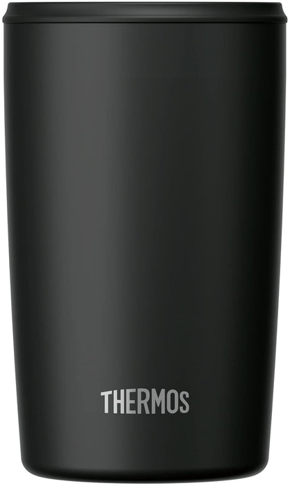 Thermos Jdp-400 Bk 400 毫升 真空隔热 黑色带盖玻璃杯