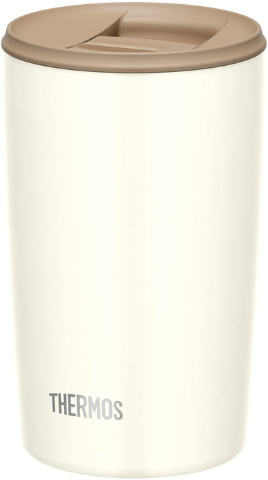 Thermos JDP-400 WH 400 毫升真空隔热白色带盖玻璃杯