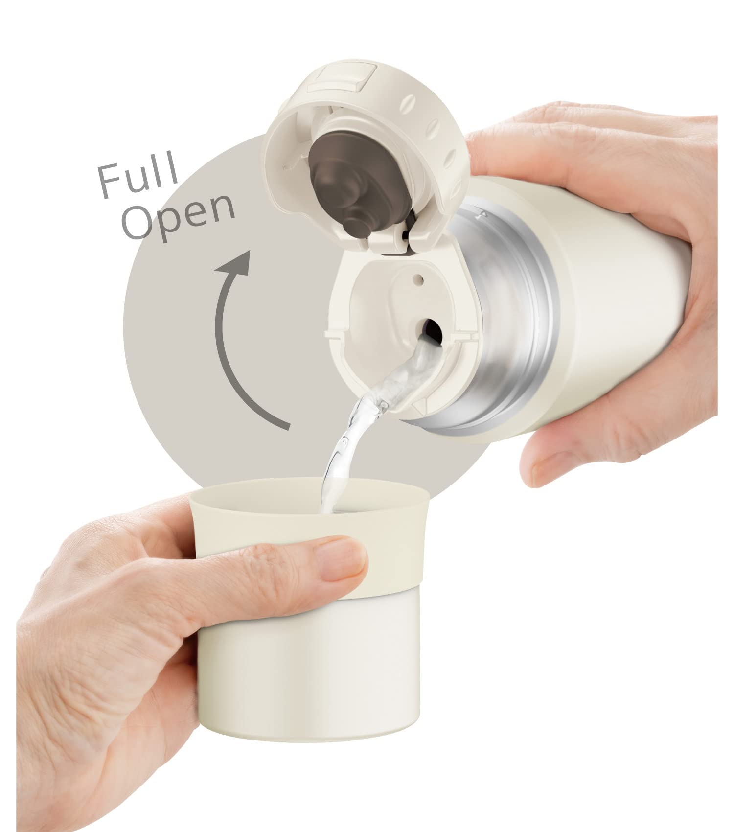 Thermos Stainless Steel Water Bottle 350ml Matte White FFM-352 MTWH Cup Type