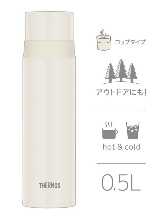 Thermos 500ml Stainless Steel Water Bottle Matte White Cup Type - Ffm-502 Mtwh