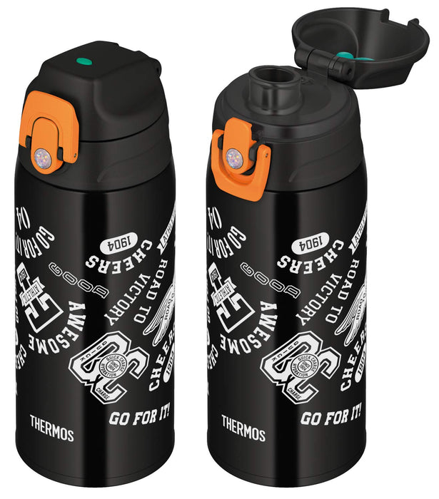 Thermos 0.6L Vacuum Insulated Water Bottle 2-Way Design in Black and Orange Fjj-600Wf Bkor
