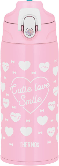 Thermos 0.63L Vacuum Insulated Water Bottle for Children Pink/White Direct Drinking with Cup Ideal for School
