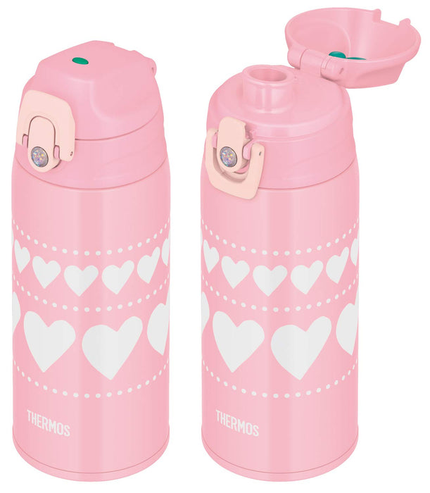 Thermos 0.63L Water Bottle Pink Heart Vacuum Insulated 2-Way Bottle - Fjj-600Wf Pht